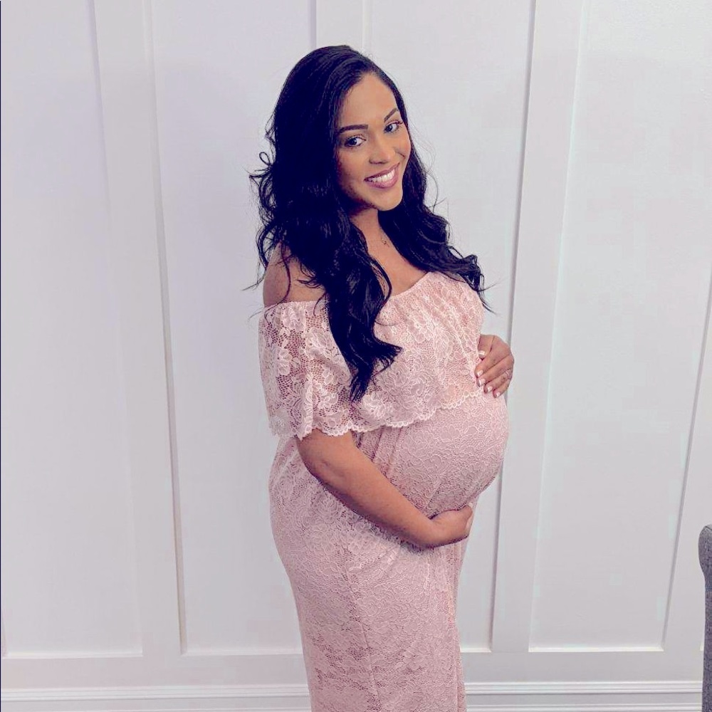 PinkBlush Maternity Pink Lace Dress